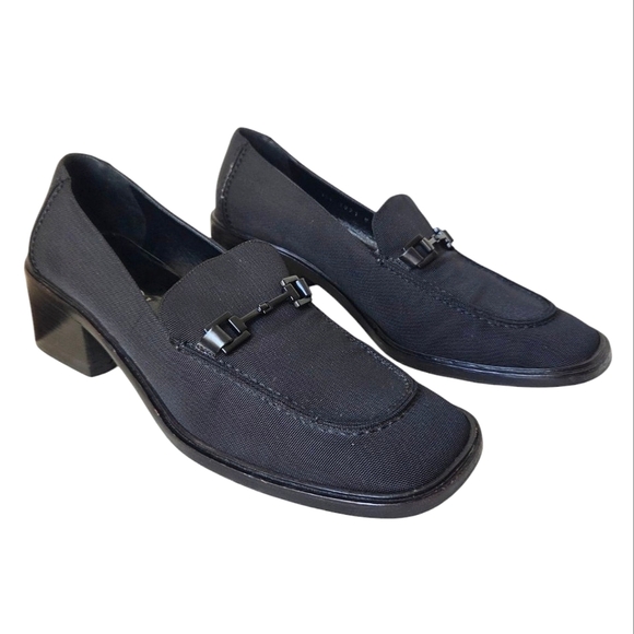 Gucci Horsebit Nylon Loafers Black Vintage 8.5 (8) - Picture 1 of 15